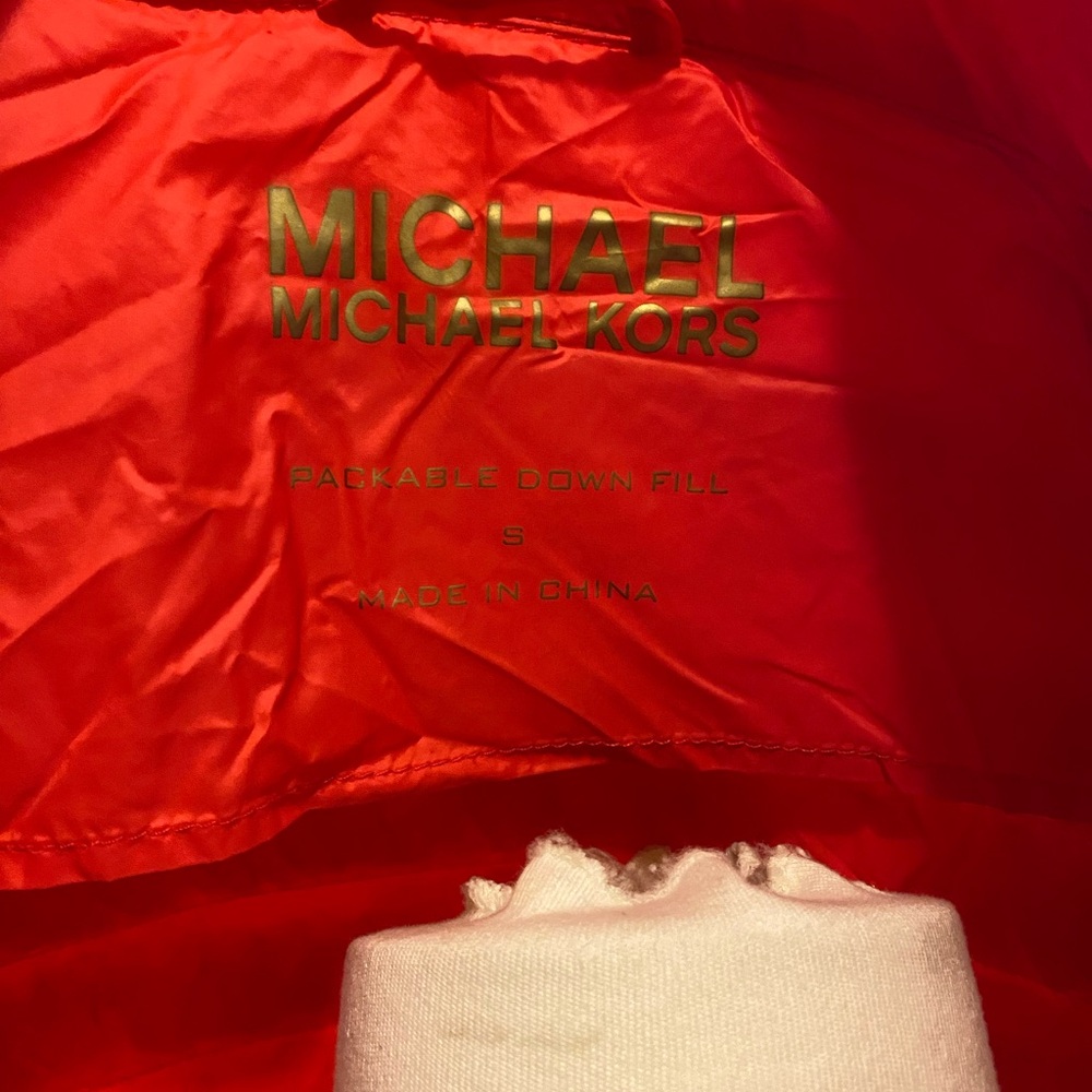Michael Kors Vibrant Red Puffer Jacket - Picture 7 of 7